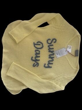 NWT Wooden Ships Light Yellow 'Sunny Days' Knit Crewneck Sweater